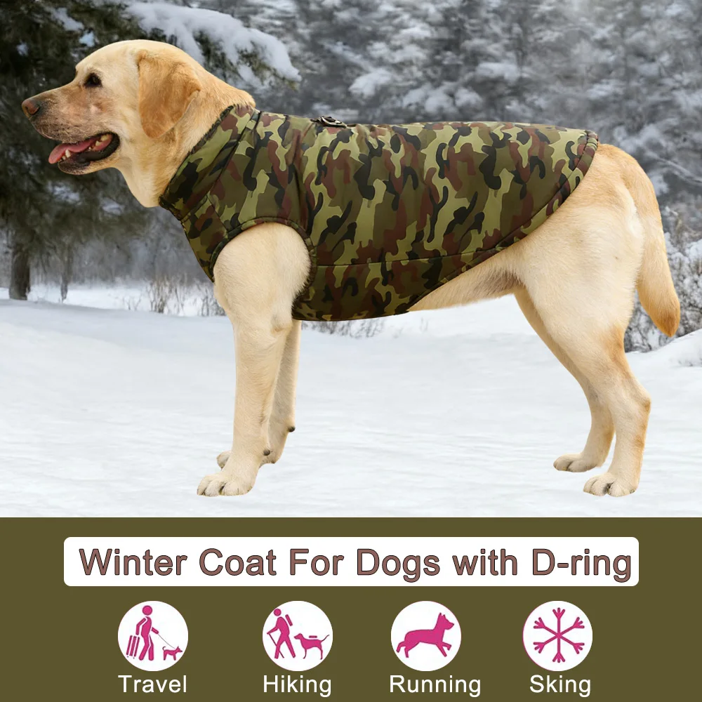Autumn Winter Dog Jacket Coat For Small Big Dogs Cats Windproof Puppy Camouflage Print Clothes Golden Retriever Pug Pet Clothing_voghion.com