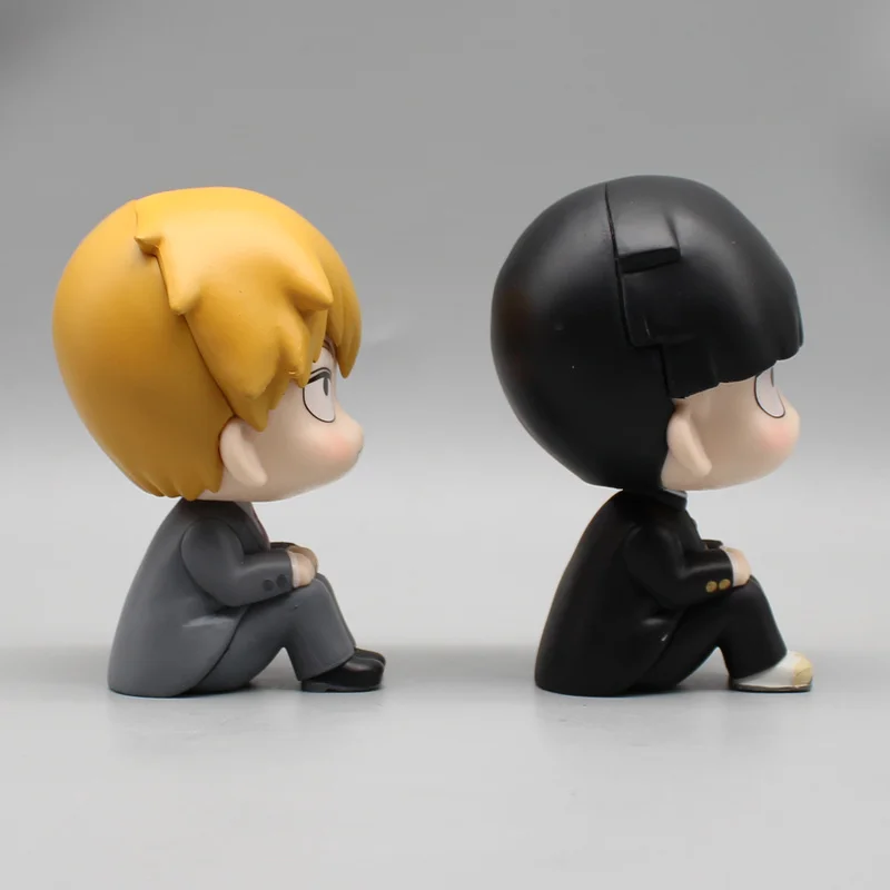 Mob Psycho 100 Anime Figures Gk Reigen Arataka Q Edition Kawaii Sitting Palm Series Model Doll Desktop Ornaments Collectible Toy