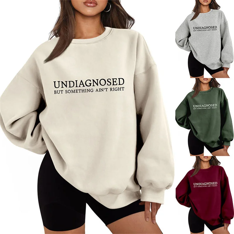 new autumn and winter fashion is simple undiagnosed but something extra fleece and thick women's warm vintage crew-neck sweater