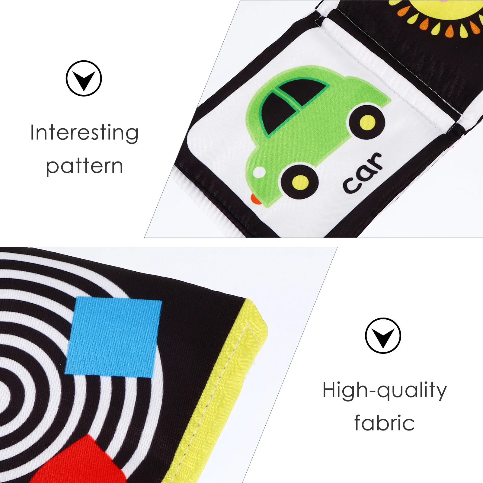 4 szt. Książeczki materiałowe dla niemowląt, nadające się do prania, bezpieczne, kolorowe, sensoryczne, dźwiękowe, wczesnoedukacyjne, pomoce dydaktyczne dla niemowląt