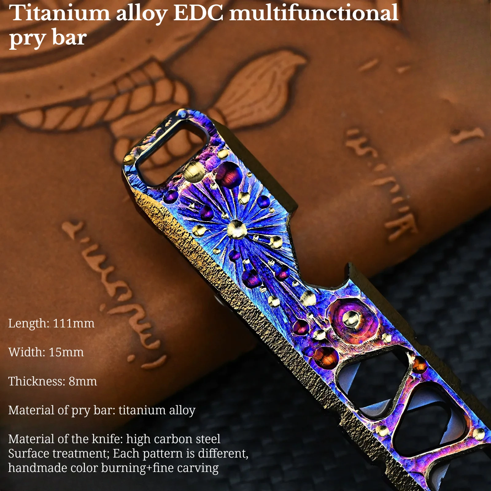 NEW Titanium Alloy Multifunctional CNC Pry Bar Precision Carving Outdoor Portable EDC Multi-purpose Hand Tools