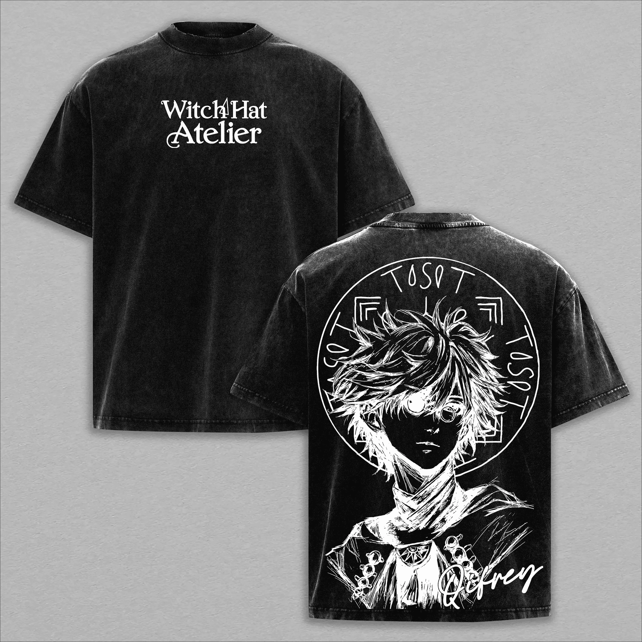 Witch Hat Atelier Keshikimushi Anime Vintage Washed Cotton T Shirt Men Women Clothing Summer Short Sleeve Soft Cotton Tees Tops