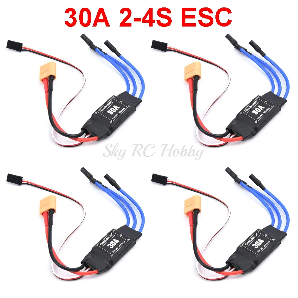 30A ESC 2-4S ESC Electronic Speed Controller with 5V / 2A BEC Soldered with XT60 Plug For F450 X500 Quadcopter Multicopter