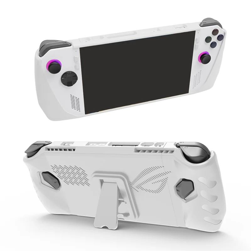 Voor ROG Ally Handheld TPU-hoes met achterbeugel ROG Ally Gaming Console Antislip beschermhoes, Wit Gemakkelijk te gebruiken