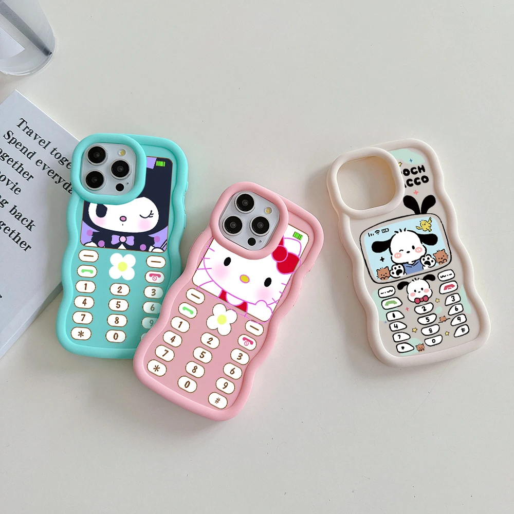 Cute Anime Hello Kitty Kuromi Phone Case For OPPO Reno 2 4 5 6 7 7Z 8 8T 11 Z Pro 4G 5G Candy Color Soft TPU Back Cover