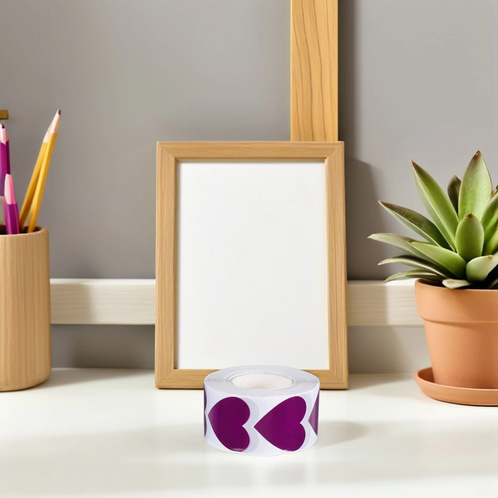 

500Pcs Love Heart Shaped Stickers Roll Self Adhesive Valentines Labels for Scrapbooking Wedding Party Crafts Decorations