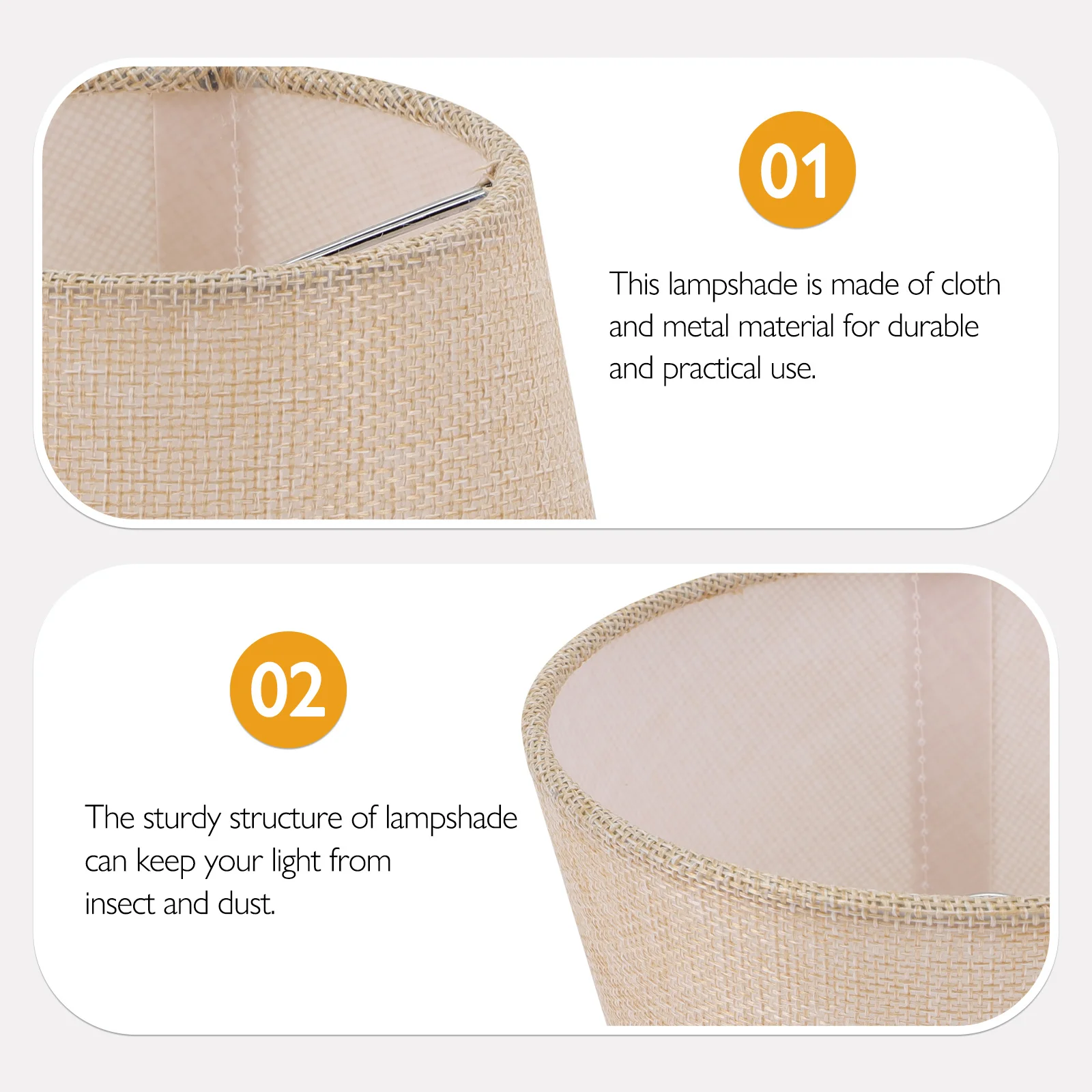 

3pcs Cloth Lamp Shades Table Wall Lampshade Cover Replacement Clip On Light Cover For Bedroom Living Room Dust Insect Protection