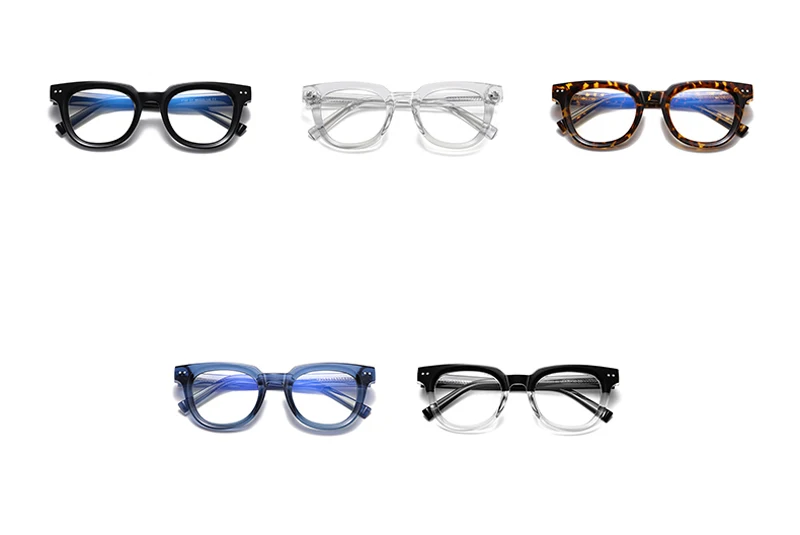 Peekaboo TR90 Anti-Blaulicht-Brille für Herren, Retro-Stil, klare Gläser, optischer Brillenrahmen, Damen, klare Gläser, Nieten, Unisex – Detail 7