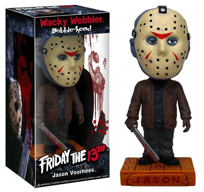 [Funny] 18cm Original box Friday the 13th Jason Wacky Wobbler Bobble Head PVC Action Figure Collection Toy Doll model kids gift