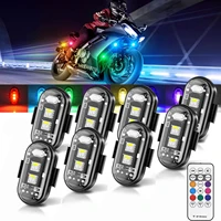 2/4/6/8 Uds. Luces LED estroboscópicas para aviones Control remoto 8 colores luces LED anticolisión para coche motocicleta Drone avión bicicleta