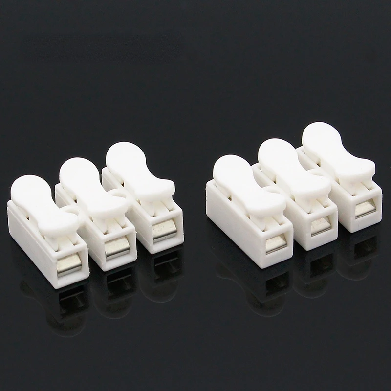 10x3P 2PSpring Connector LED Strip Light Wire Connecting No Welding No Screws Quick Connector cable clamp Terminal Block 2 3 Way