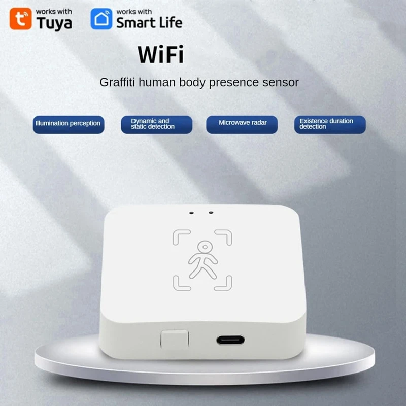 Tuya Wifi Human Presence Detector With Holder Smart Human Body PIR Sensor Radar Microwave Motion Sensor Detect 5.8Ghz