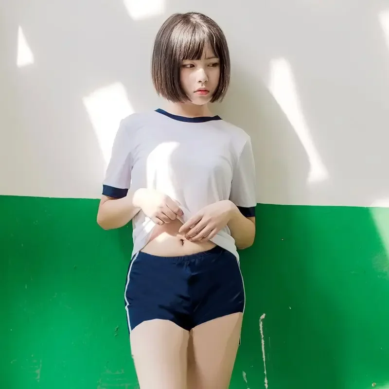 Traje de baño de estilo dividido japonés para mujer, ropa deportiva, traje de baño, pantalones deportivos, traje de baño estilo bombachos, Cosplay para estudiantes y niñas