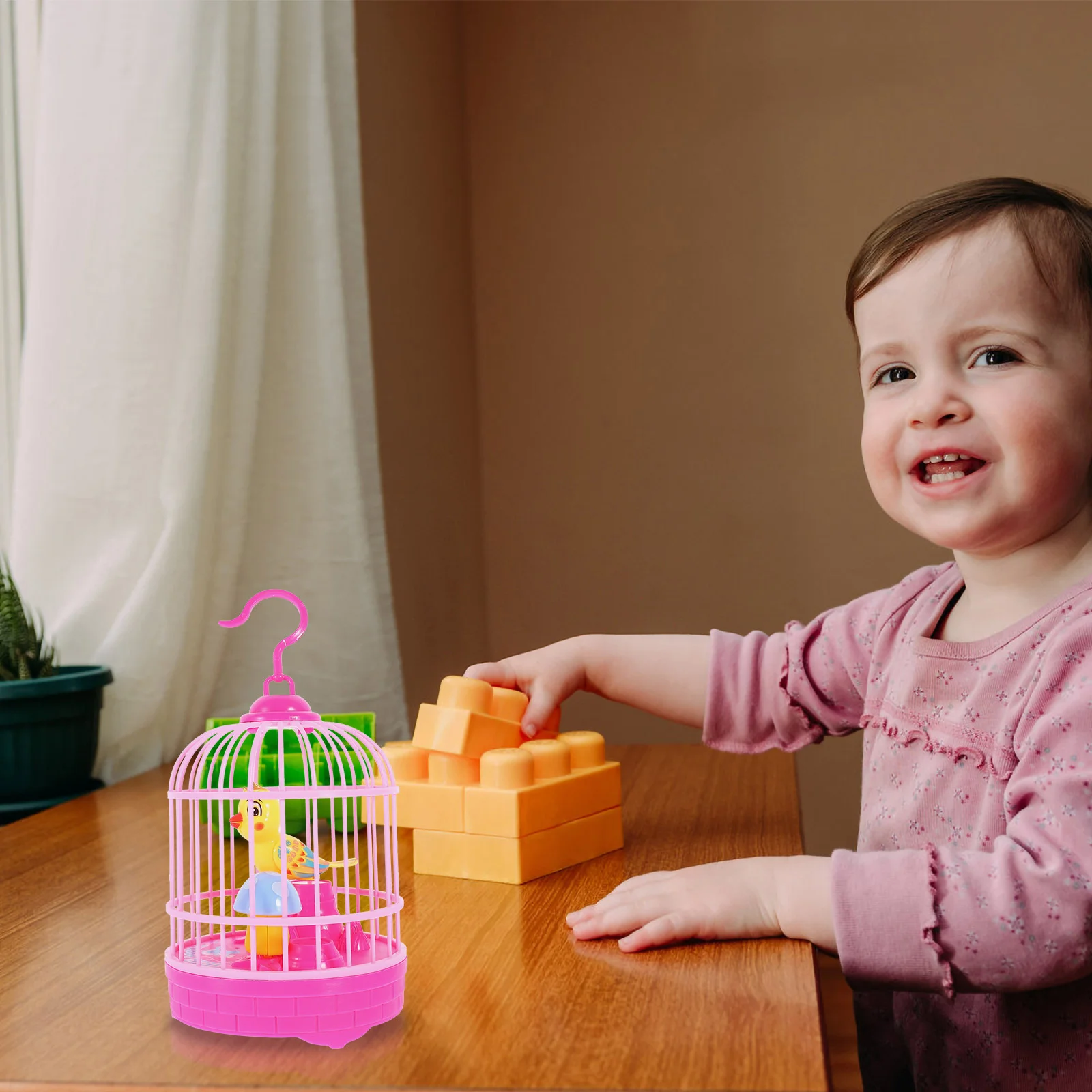 Light Music Bird Cage Simulation Toy Chirping Vocalize Voice Control Birds Abs For Kids Singing Child Children’s Toys