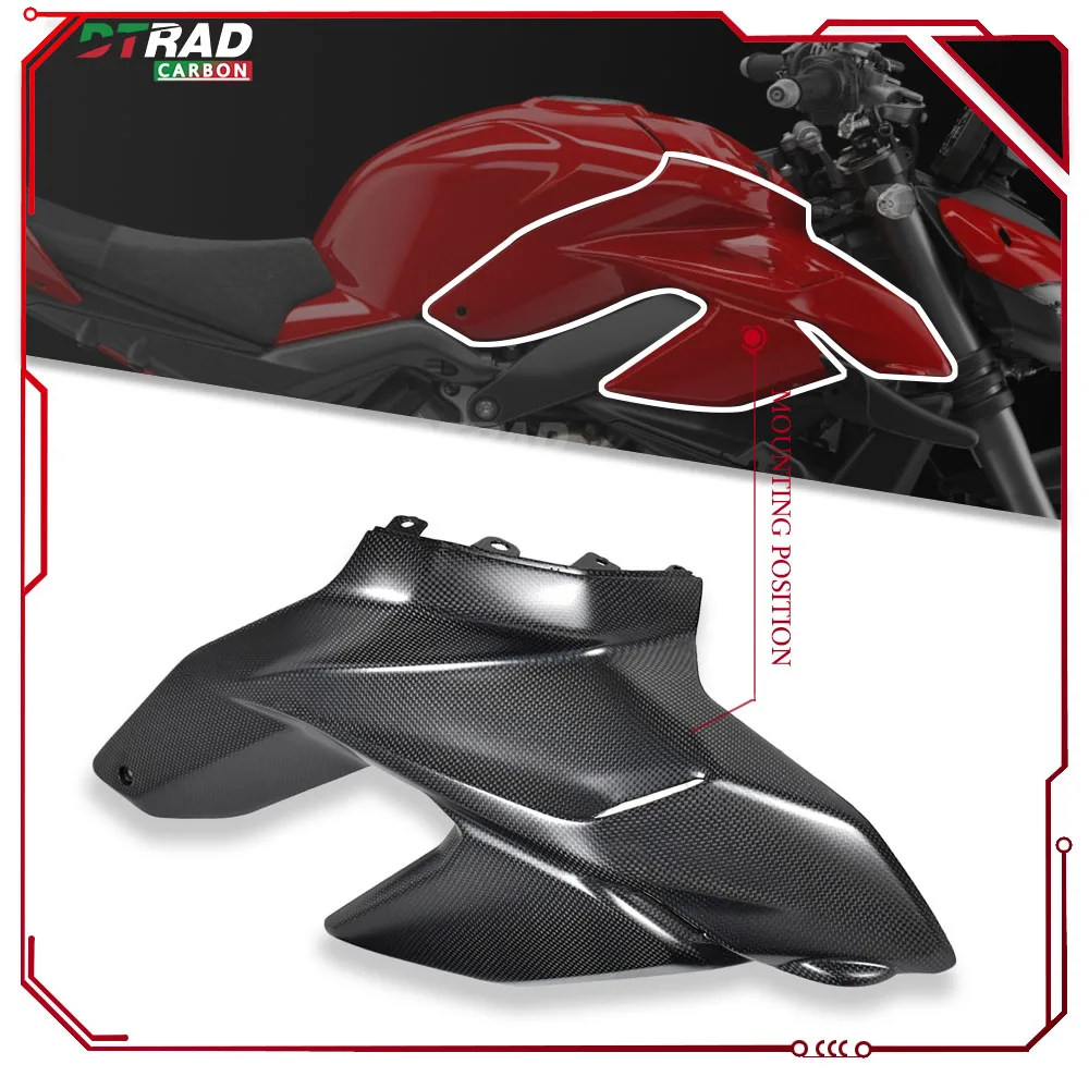 For DUCATI Streetfighter V4 V4S SP2 2023 2024 Carbon Fiber Tank Side Panel Motorcycle Modified Body Fairing Kit Fuel Tank Shield