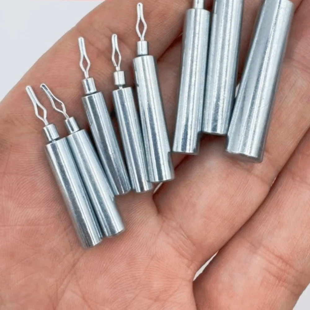 Anti-Hanging Drop Shot Fishing Sinker Rotating Splayed Ring Slide Fishing Lead Drop Shot Weights Inverted Column Shaped