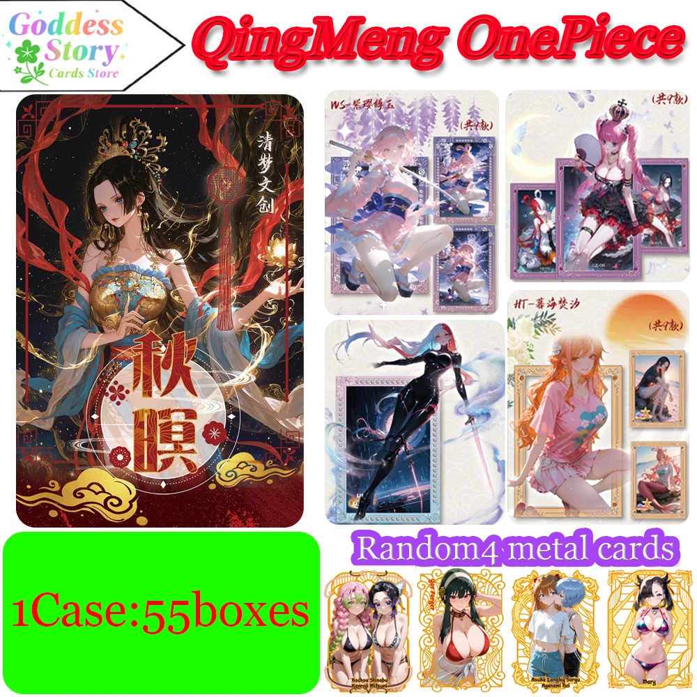 Nuevo Qing Meng One Piece, tarjetas de Metal con diamantes, juego coleccionable de Anime con figuras de Nami y Luffy, juguete de regalo para niños para fanáticos de CCG ACG