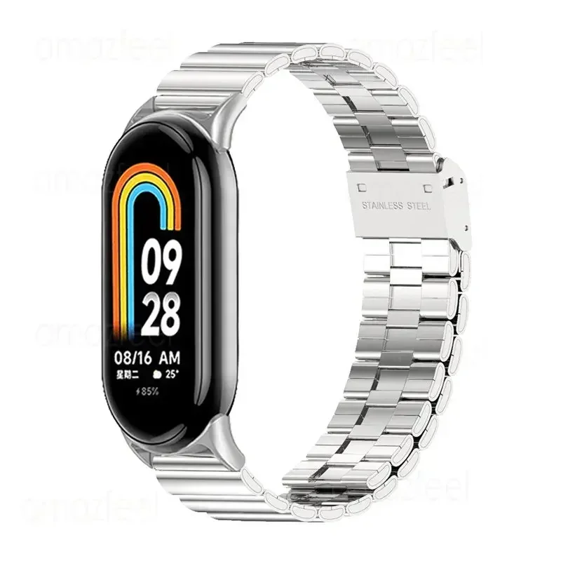 Metalen Polsband voor Xiaomi Mi Band 9 Smart Horlogeband Roestvrij Stalen Horlogeband voor xiaomi smart band 8 Armbanden Correas reloj