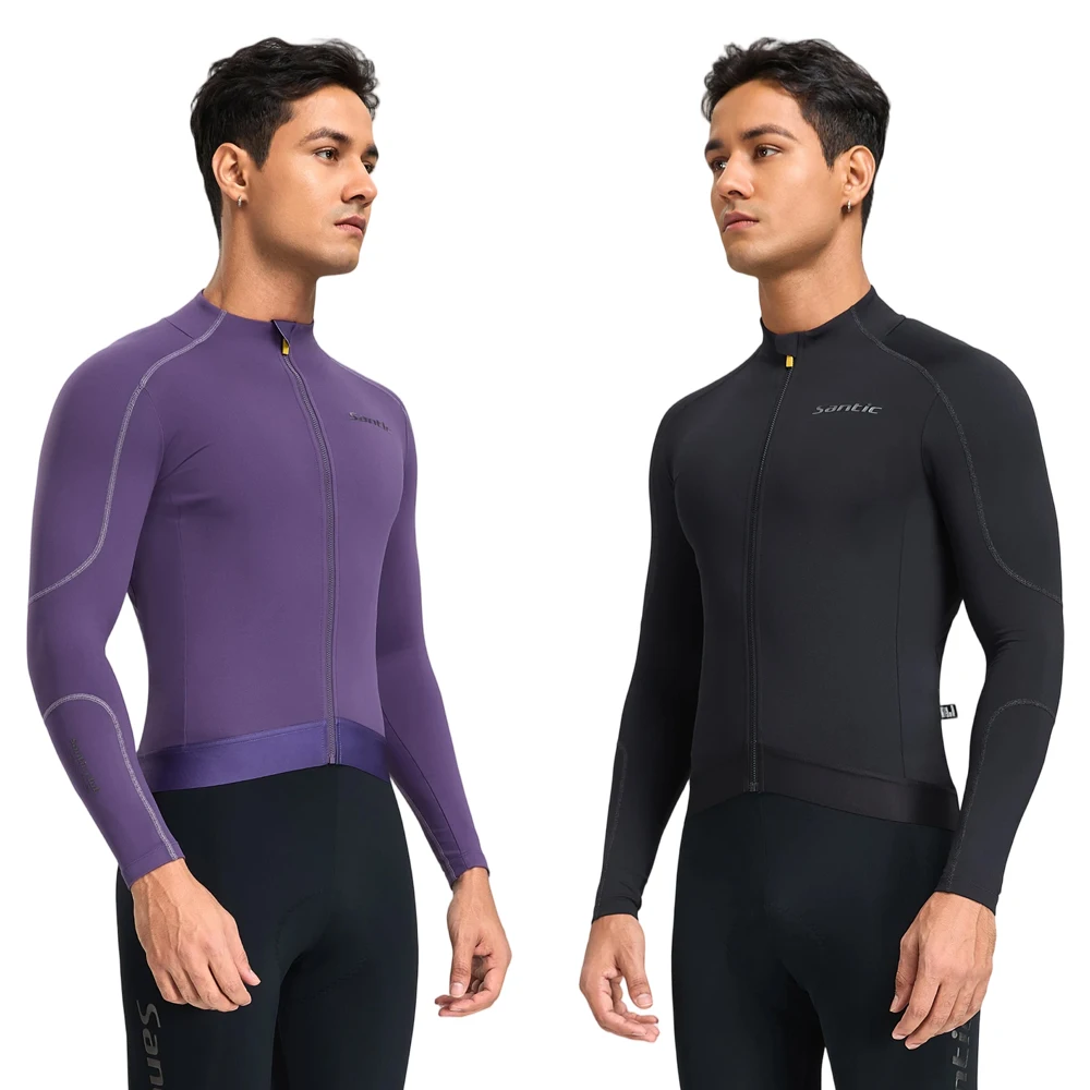 Santic Unisex Cycling Jerseys Thin Warm Long Sleeve Road Bike Riding Top New TZ25C01187 Warmth And Style for Bike Enthusiasts