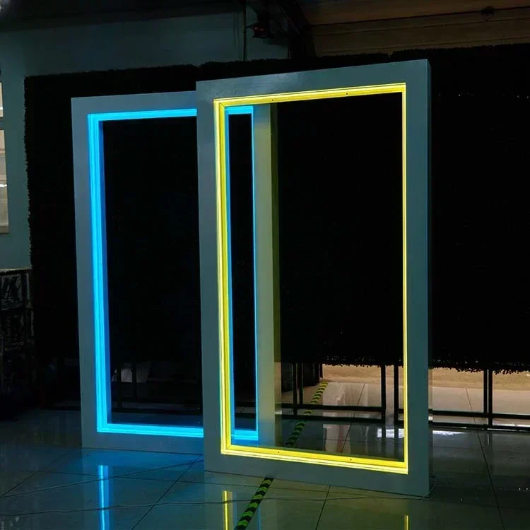 Remote Neon Square Wedding Image Background Props Arched Frame For Party DecorationHot SalesHot Sales