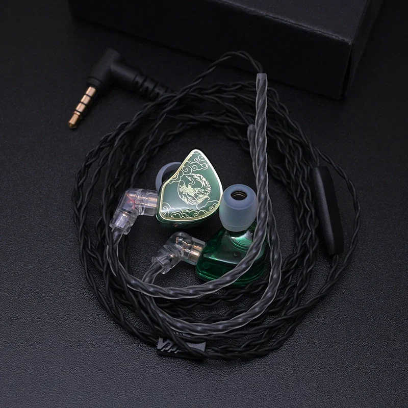 Tangzu WAN ER SG Jade Green In-ear HIFI Earphones 10mm Dynamic Driver 0.78mm 2Pin Swappable Cable L Plug with Microphone WAN ER