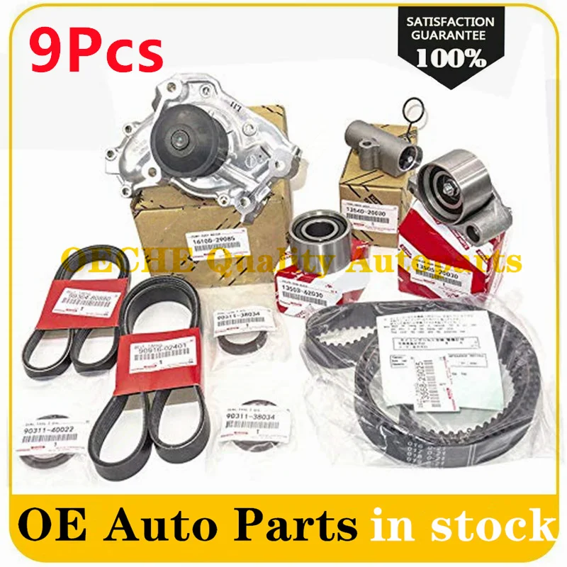 56992-RV0-A05 9Pcs New Timing Belt + Water Pump Kit For Honda Odyssey Pilot Accord Aacura RL MDX TL56992-RV0-A05 56992 RV0 A05