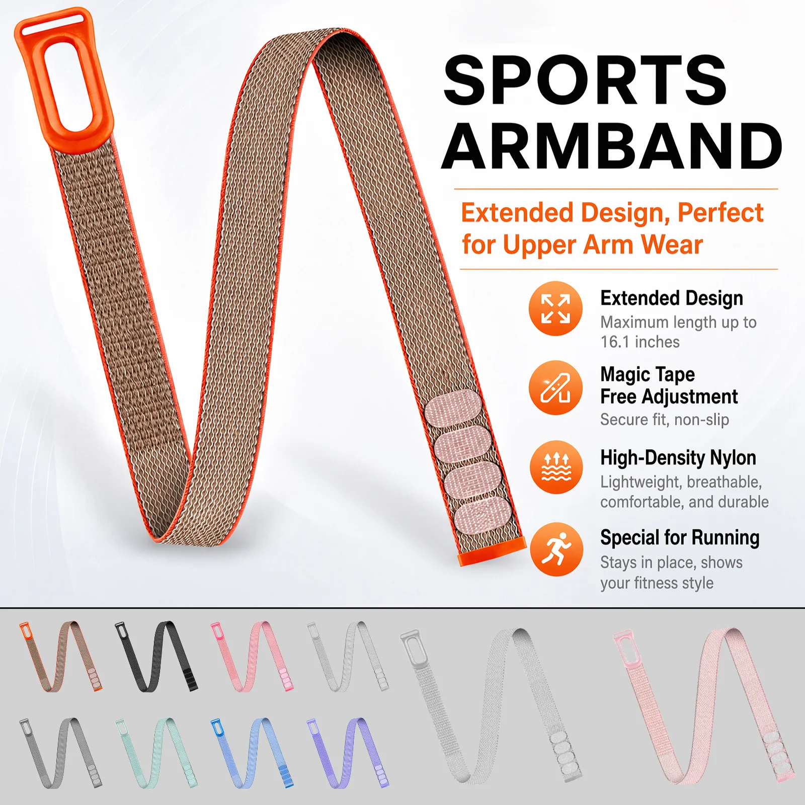 Biceps Band For Google Fitbit Air Strap Nylon Armband Fitness Tracker Replacement Band Adjustable Circular Armband Wrist Band