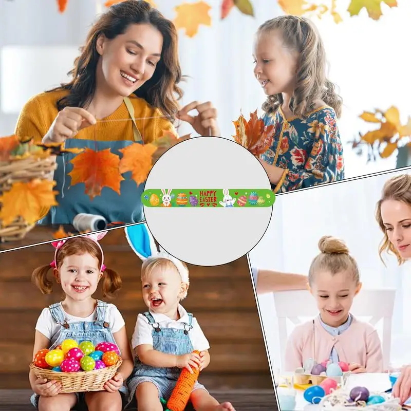 1 Buah Gelang Jepret Kelinci Telur Hadiah Pesta Gelang Tamparan Tema Selamat Paskah Hadiah Pesta Liburan Perlengkapan Pesta Ulang Tahun Anak