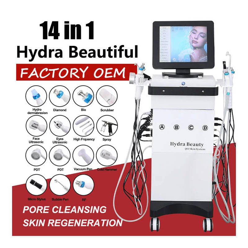 

Professional 14 in 1 Hydre Aqua Peeling Beauty Face Equipment Remove Blackhead Facial Cleaning Rejuvenation Salon Facial Machine
