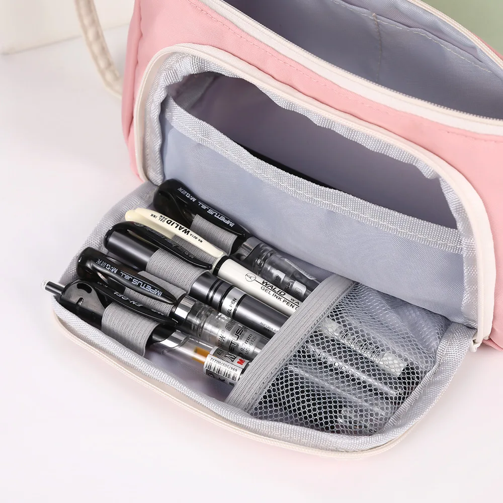 Large-capacity pen bag, Korean version multi-functional learning/office/cosmetic supplies, back-to-school season gift