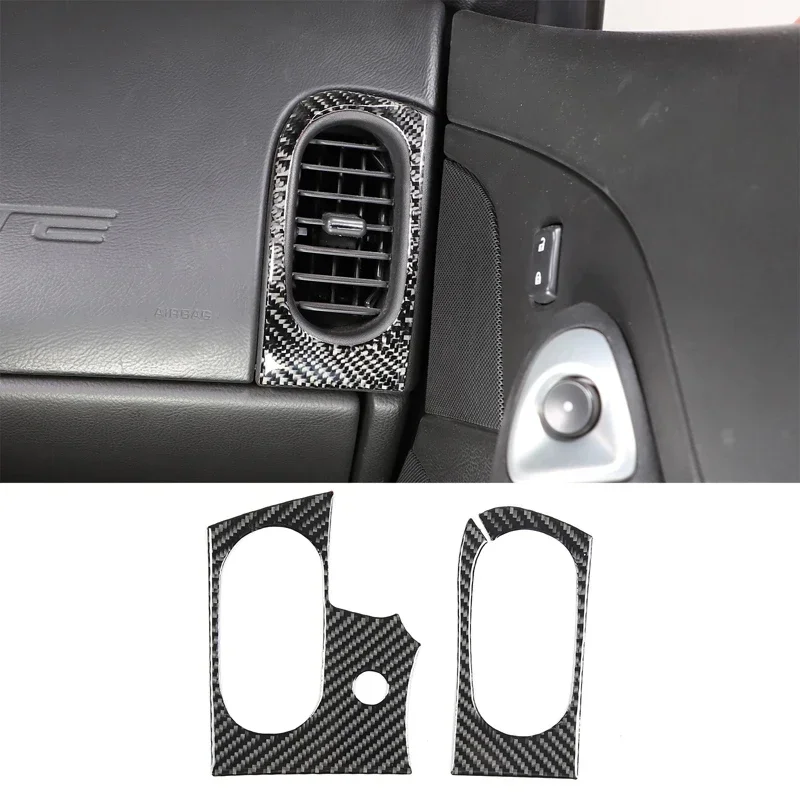 

For Chevrolet Corvette C6 2005-2013 Soft Carbon Fiber Car Central Control Side Air Outlet Cover Trim Sticker Car Accessories