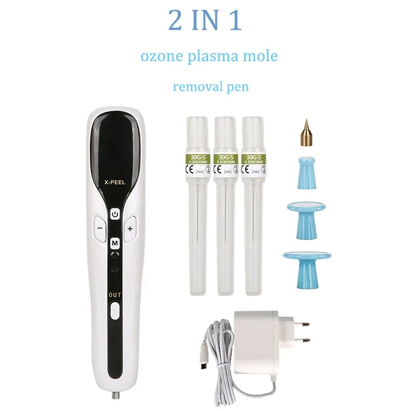 

Professional 2 in 1 Ozone Plasma Mole Removal Pen LCD eyelid lifting Freckle Dark Spot Wart Remover Machine Tattoo Remaval Tool