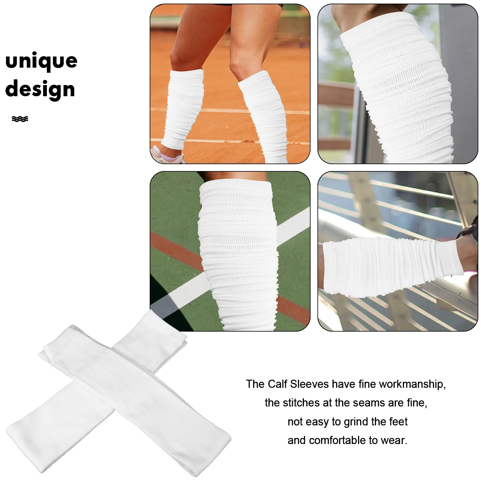 

Rugby Socks Warmers White Adult Leg Football Leg Sleeves Rugby Calf Sleeve Sleeves Size Long Stackable Anti Skid Breathable
