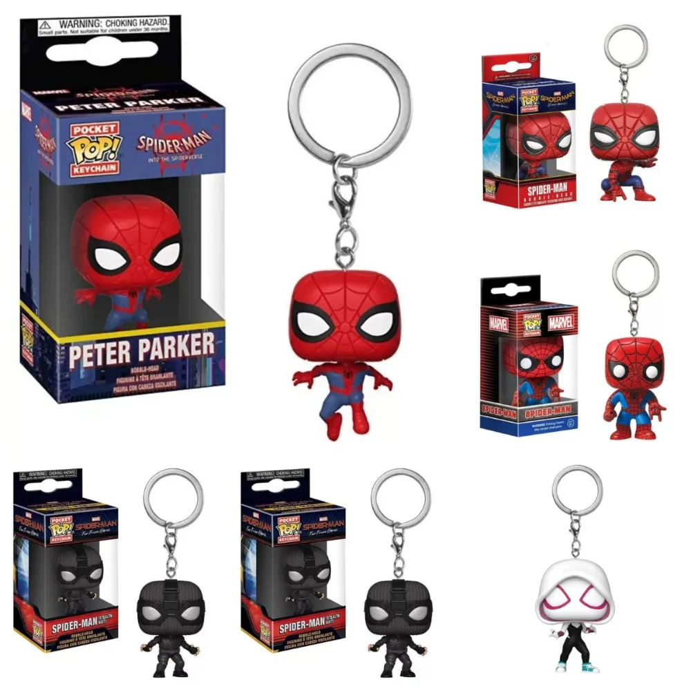 FUNKO POP Spider-Man the Spot Spider-GWEN GREEN GOBLIN ZOMBIE HUNTER SPIDEY Peter Parker Mysterio Llavero Figura de Vinilo Juguetes