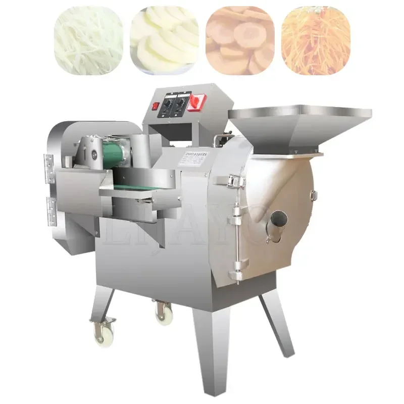 ماكينة تقطيع الخضروات متعددة الوظائف بحرفية رائعة ماكينة تقطيع الطعام الأوتوماتيكية ماكينة شرائح التكعيب برأس مزدوج LIJAYO