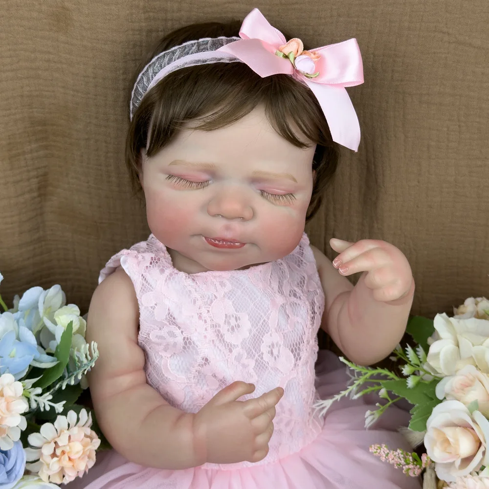 

20-дюймовая виниловая кукла реборн для девочек (коллекционное издание) | Ручная роспись волос | Изысканные особенности | Реалистичная кожа