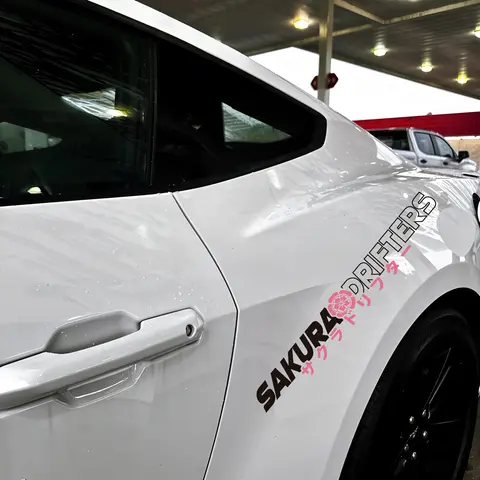Sakura Drifters bil fram och bak vindruta modifiering karossdekaler JDM körsbärsblom vinyldekaler 10 best sales Sakura biltillbehör - №4