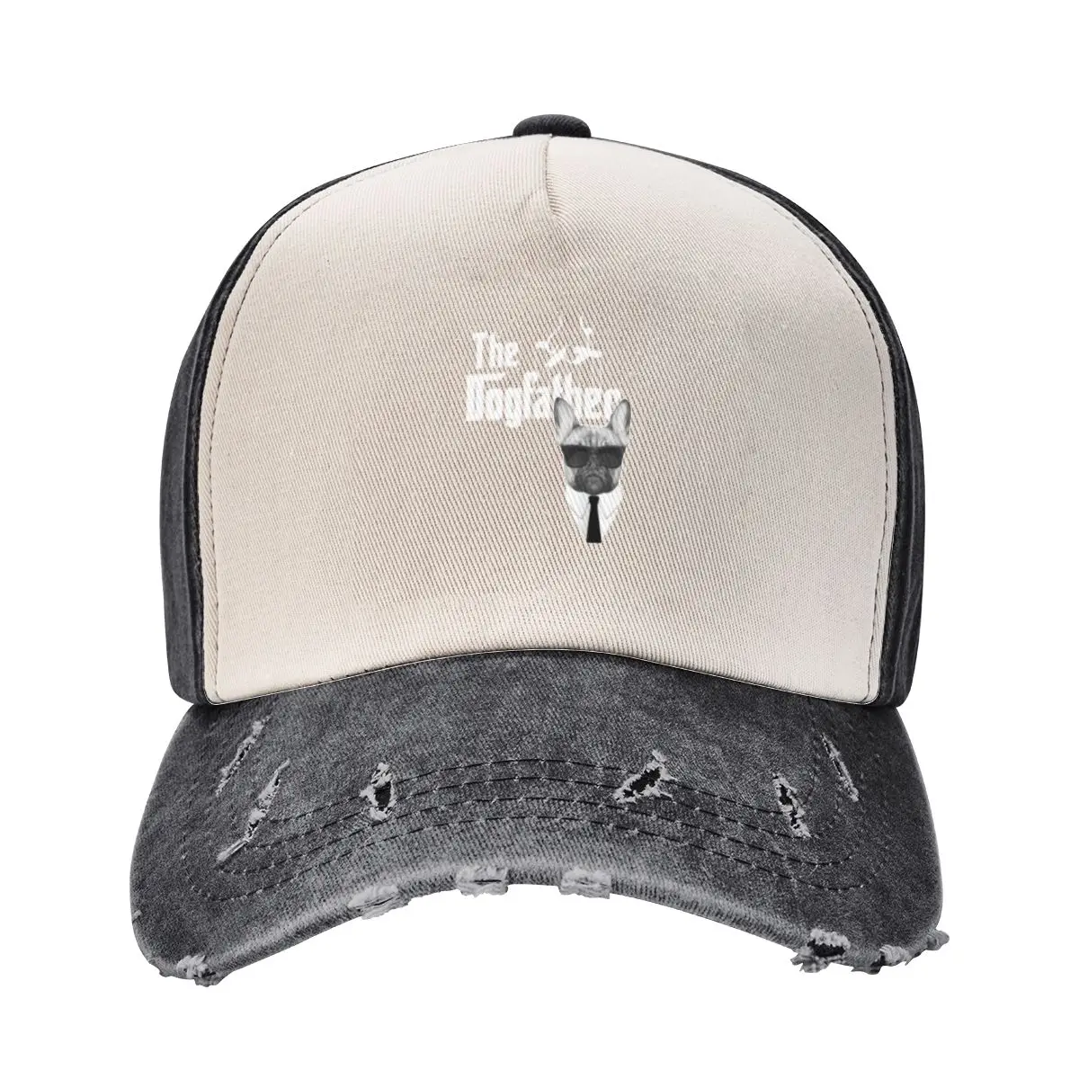 

The Dogfather French Bulldog Baseball Cap Christmas Hat Luxury Hat sailor cap for men Trucker Hat Hats Woman Men's