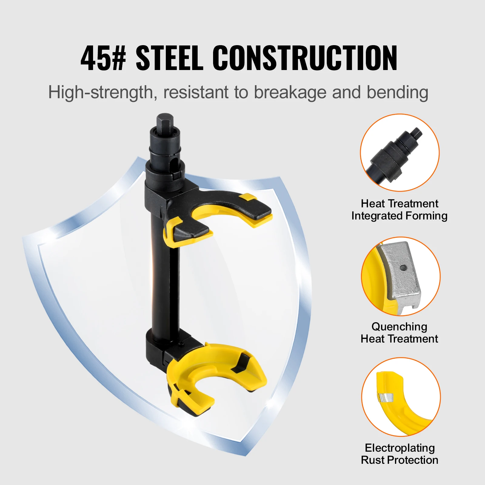 VEVOR Kit de Compresor de Resorte de Amortiguador 4,5 T Tensor de Resorte de Acero 3 Soportes de Resorte Intercambiables con Estuche para Desmontaje e Instalación de Resortes de Suspensión para Coches