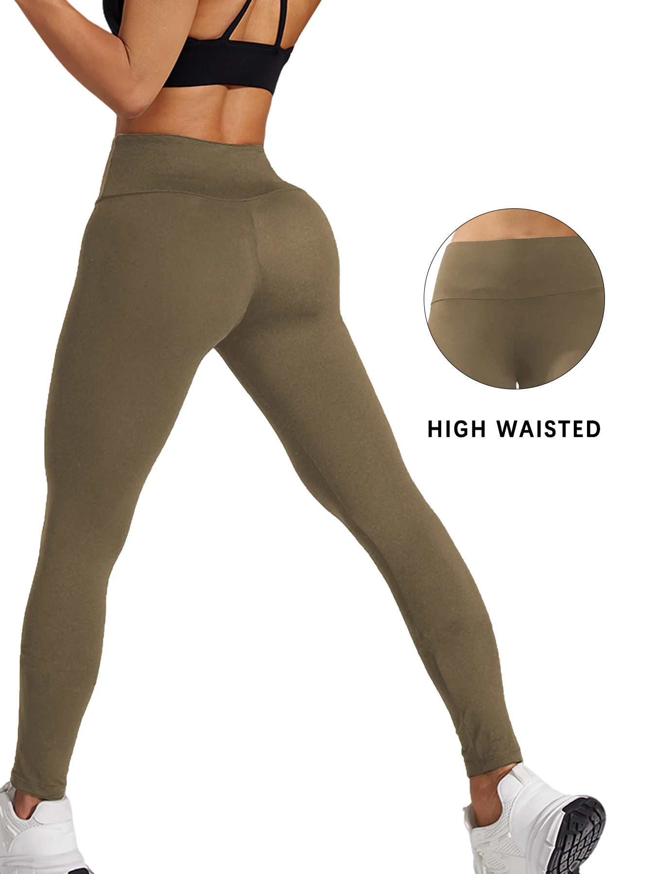 Women's High Waisted Leggings with Tummy Control - Super Soft Fabric Ideal for Yoga Running Workout and Relaxing at Home