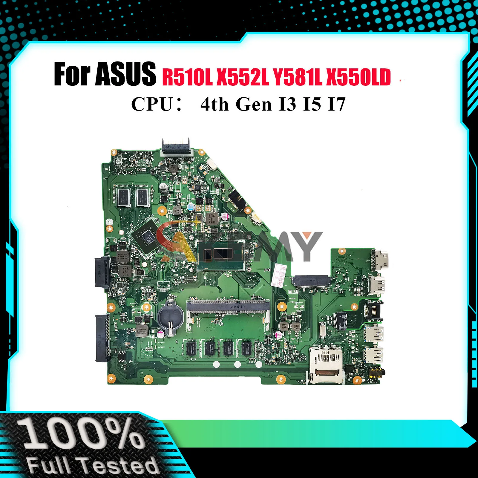 

X550LD Материнская плата для ноутбука ASUS VivoBook X550LC X550L X550LD R510L X550LB X550LN Y581L X552L Материнская плата с I3 I5 I7 CPU stk