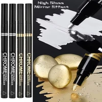 5/1pcs Chrome Pen Marker Mirror Waterproof Paint Repair For Rock Ceramic Glass Metallic Gold/Silver 2mm Nib