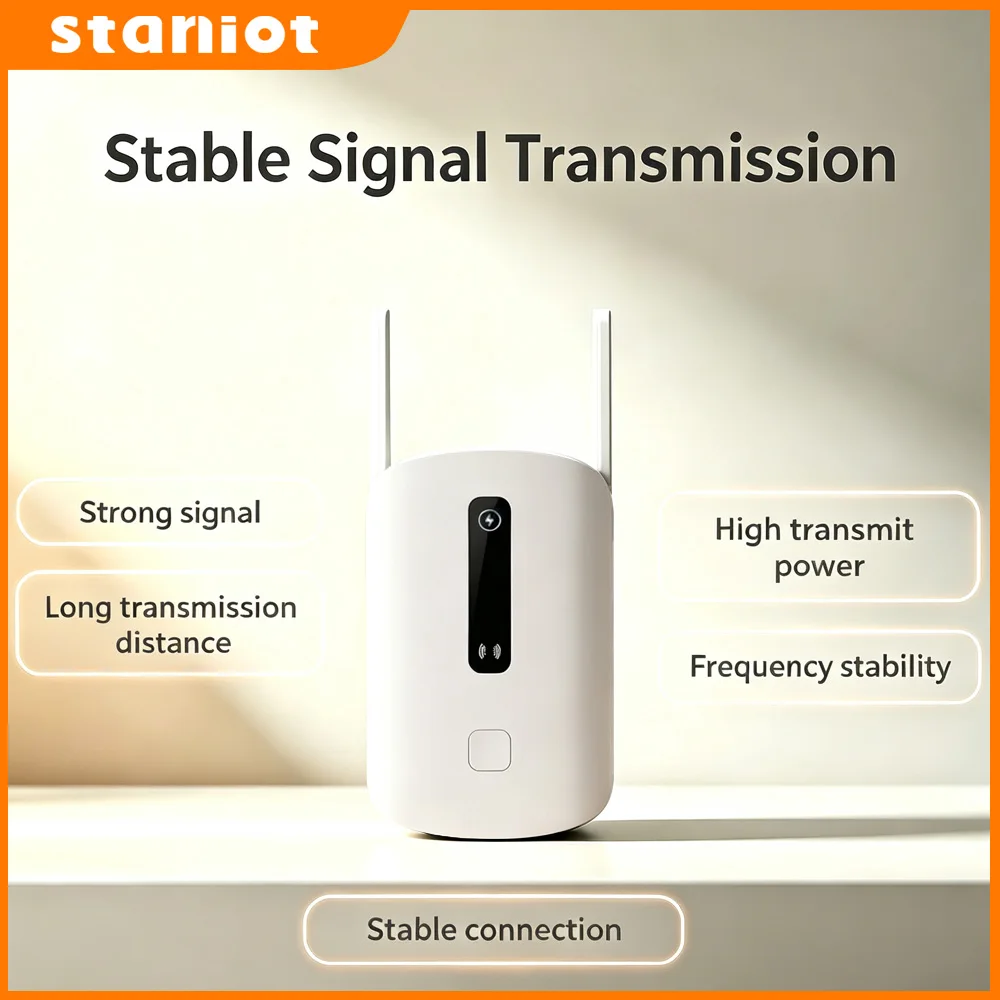 Staniot 433MHz Signal Booster Wireless Alarm Repeater 500m Transmission Range Indoor Extender for Home Burglar Security System