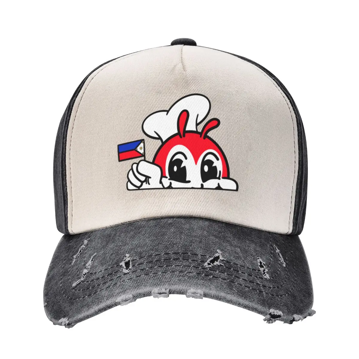 

JOLLIBEE PEEKING PHILIPPPINE FLAG FILIPINO Baseball Cap Fishing cap Fashion Beach Bobble Hat Boy Child Women's