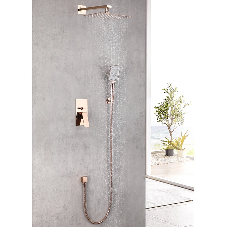 

Набор душевых колонн в стеле с дождевым потолком, матовая черная латунь, нержавеющая сталь, АБС-пластик, в комплект входят керамические смесители для душа