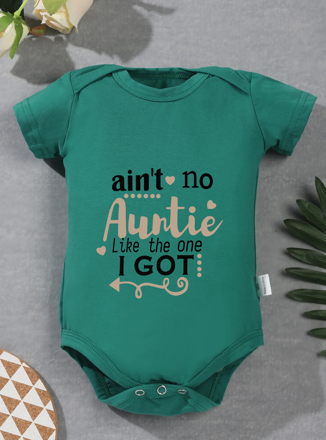 Toddler Short Sleeve Jumpsuit Clothes Baby Girl Boy Romper Newborn Infant Bodysuit Ain\'t No Auntie Like The One I Got Print