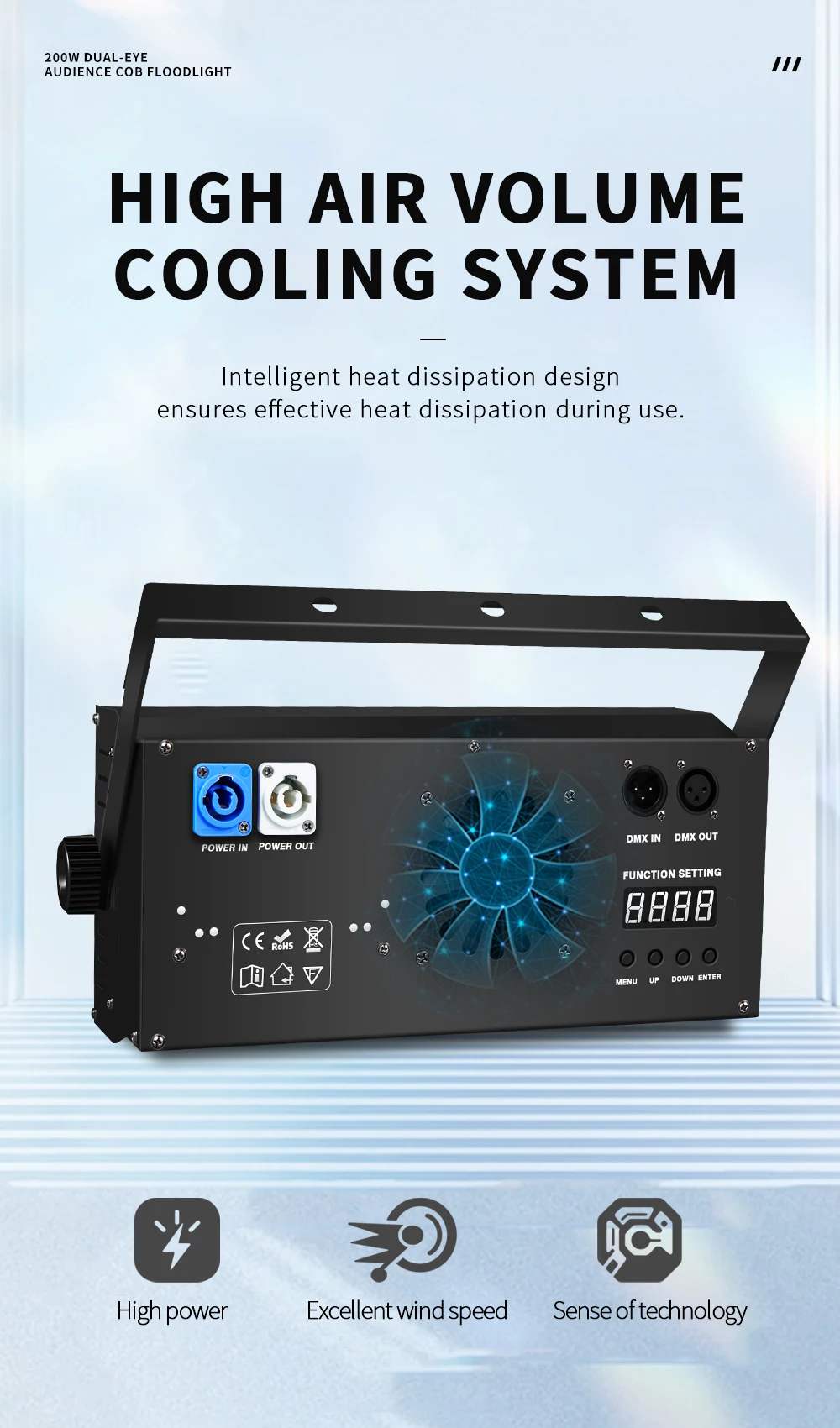 2 Stück 2COB Wash Par Licht 2x100W Einstellbare Geschwindigkeit Stroboskop-Licht LED 2IN1 Kalt-Warmweiß Beleuchtung Party Bar DMX Bühnenbeleuchtung – Detail 3