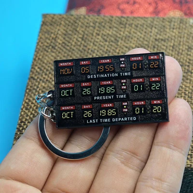 Time Circuits Keychain Marty McFly Doc Brown Time Travel Gift Classic movies Back To The Future Delorean Replica Prop Keyring
