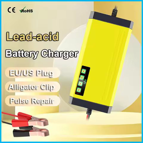 12V 2A Car Battery Charger Power Pulse Repair Charger For Lead-Acid Battery LED Display Motorcycle Truck Battery Charging