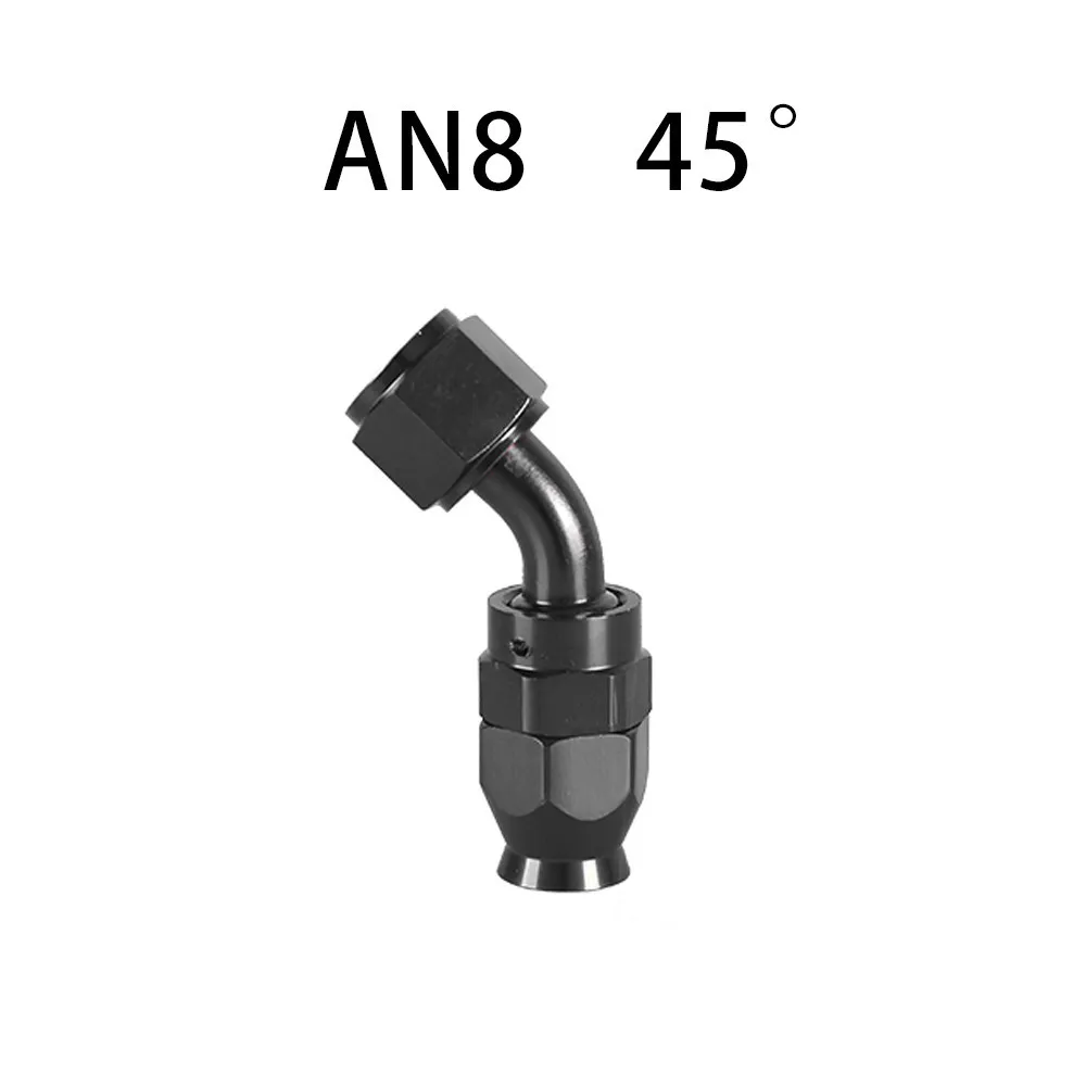 AN4/6/8/10/12 Recht 0 ° /45 ° /90 ° /120 ° /180 °   Graad PTFE olie brandstof draaibare slanguiteinde olie slanguiteinde adapterset zwart